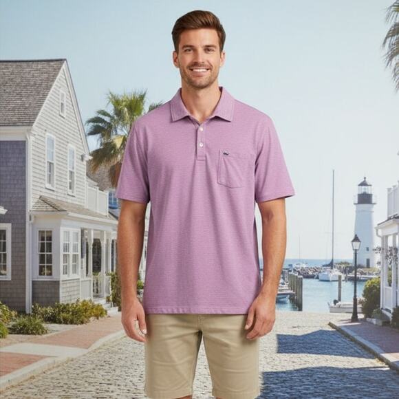 Vineyard Vines Mens XL Edgartown Preppy Coastal Golf Striped Polo Pima Cotton - Picture 2 of 9